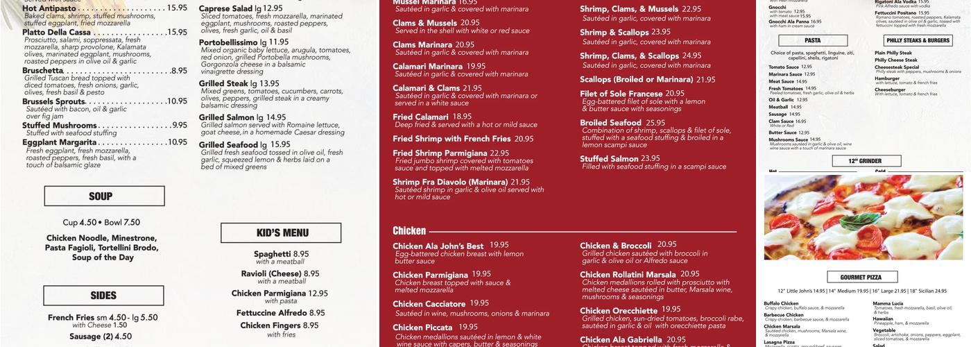 John's Best Pizza Restaurant | New Milford Menu