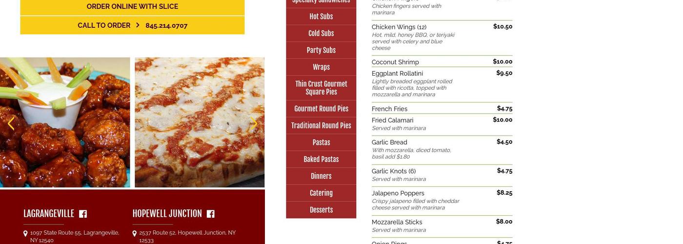 Fratellos Gourmet Pizza & Cafe Menu