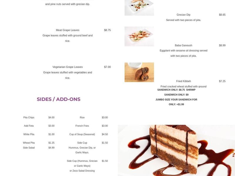 Zeus Menu