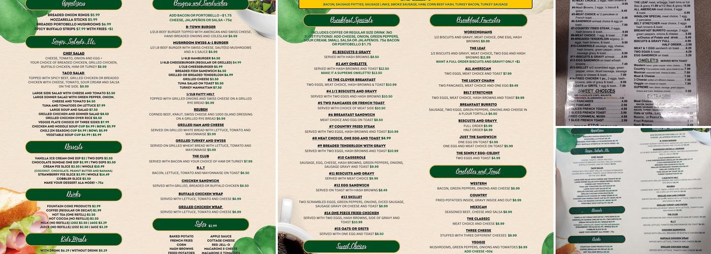 Cloverleaf South Restaurant Menu