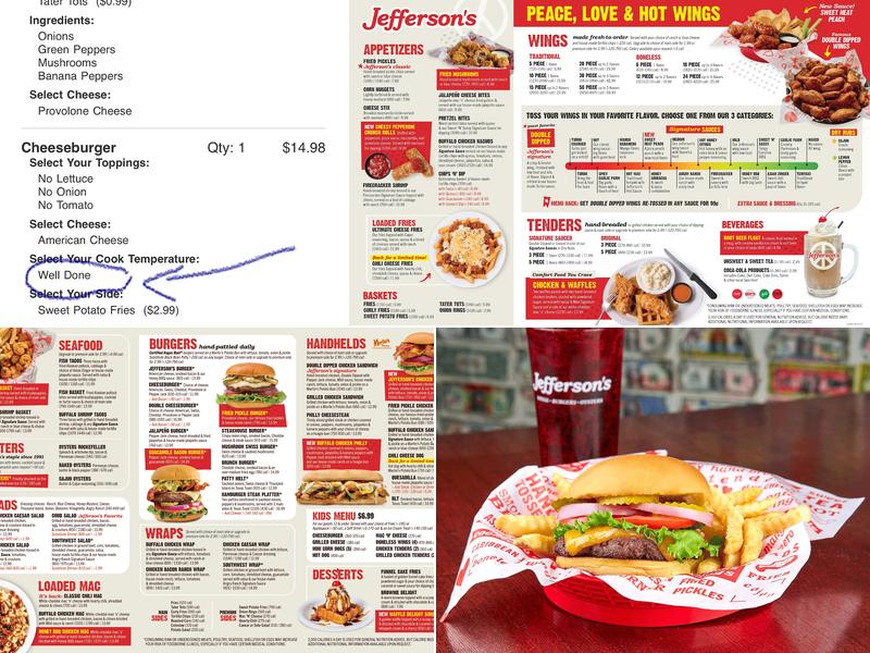 Jefferson's Menu