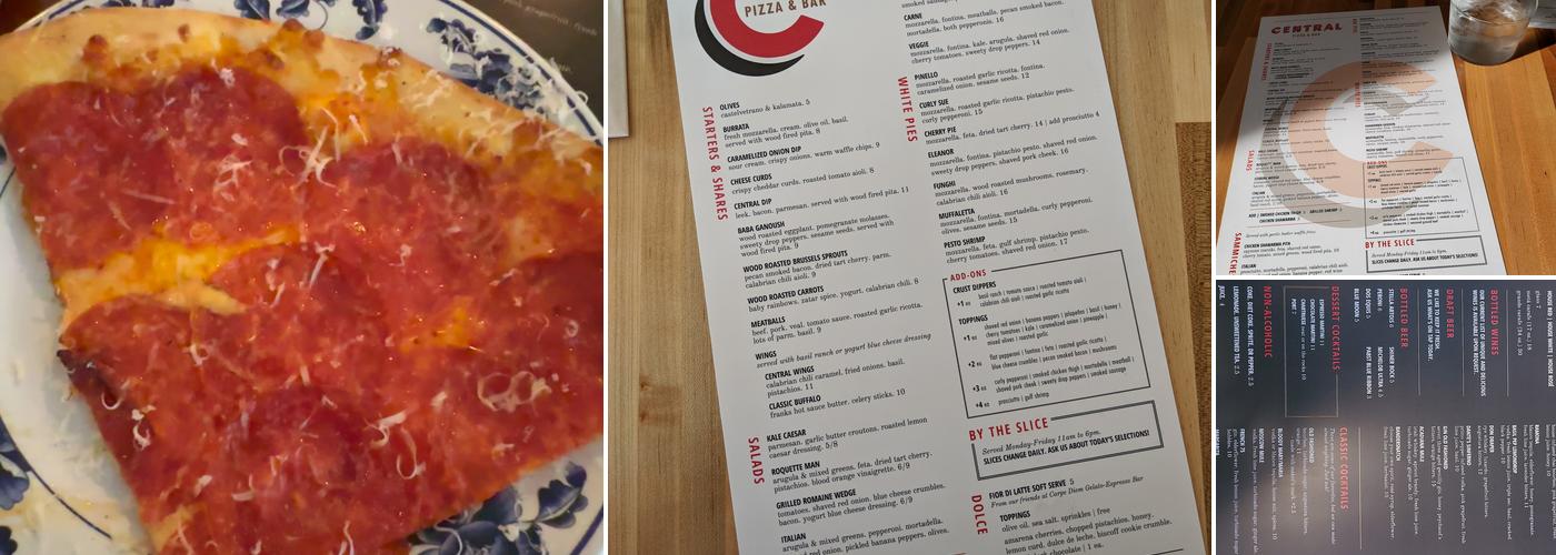 CENTRAL Pizza & Bar Menu