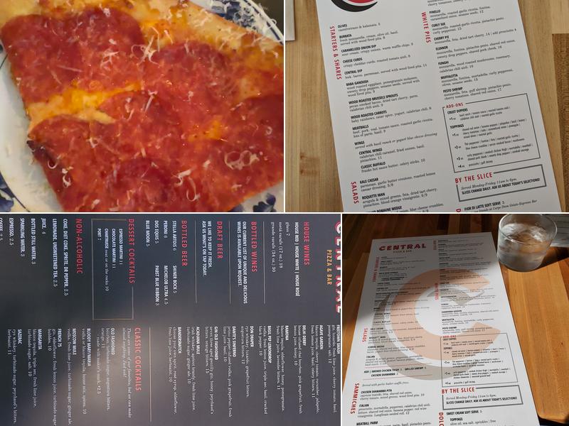 CENTRAL Pizza & Bar Menu