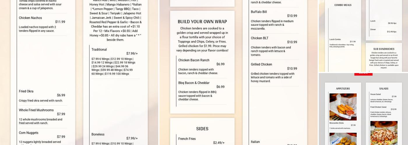 Coop DeVille Menu