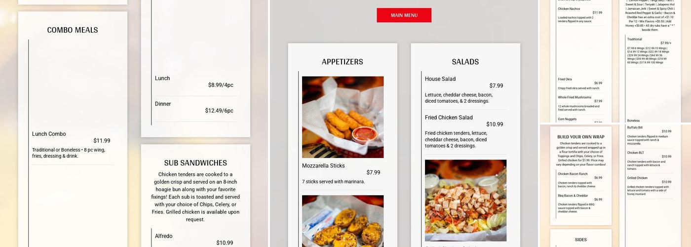 Coop DeVille Menu