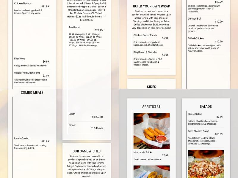 Coop DeVille Menu