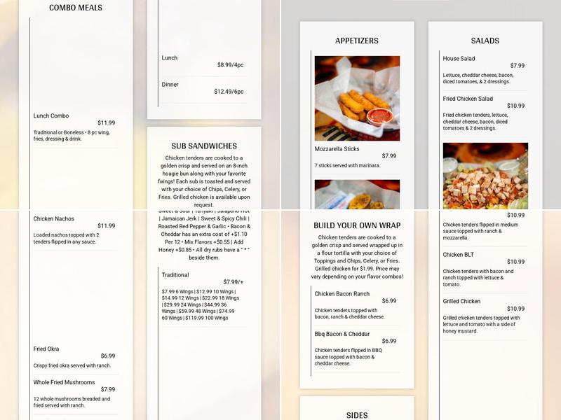 Coop DeVille Menu