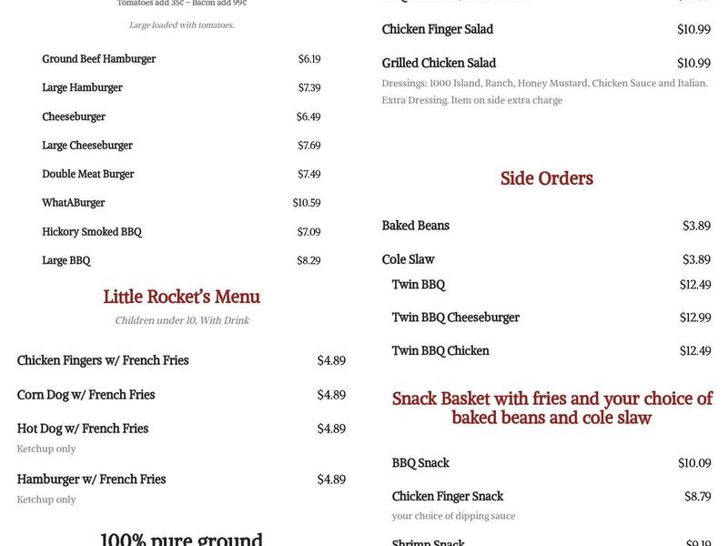 The Rocket Menu
