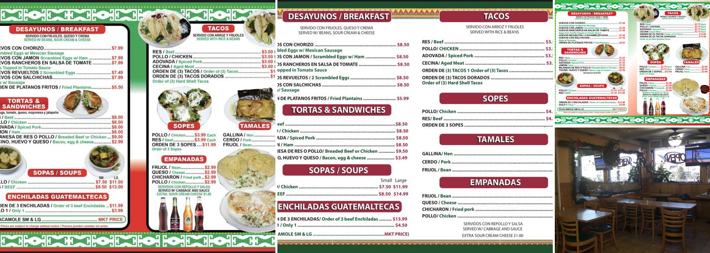 La Guadalupana Mini Market 2 Pawling Menu
