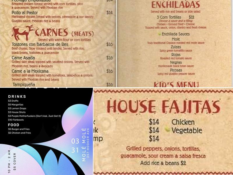 Molé Molé Menu