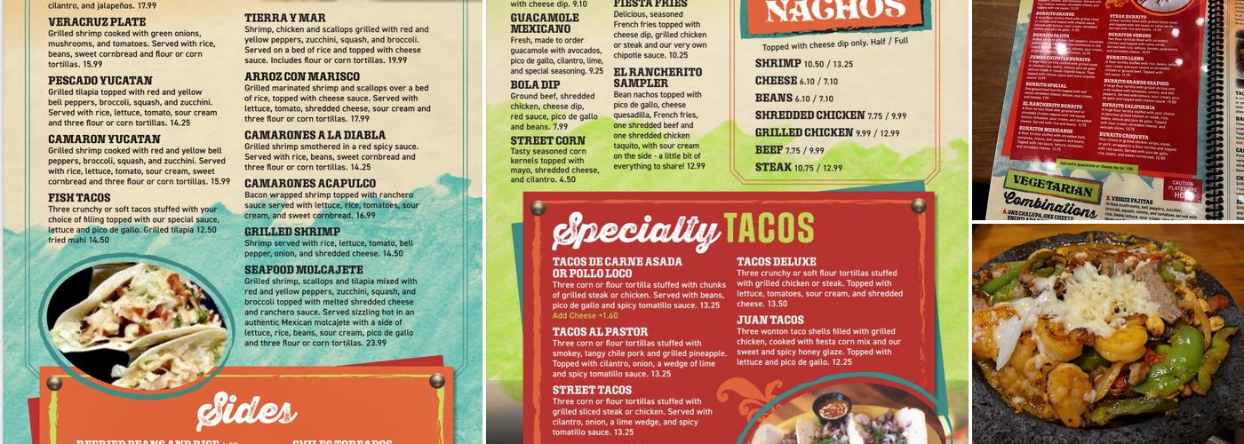 El Rancherito of Mt Vernon, IL Menu