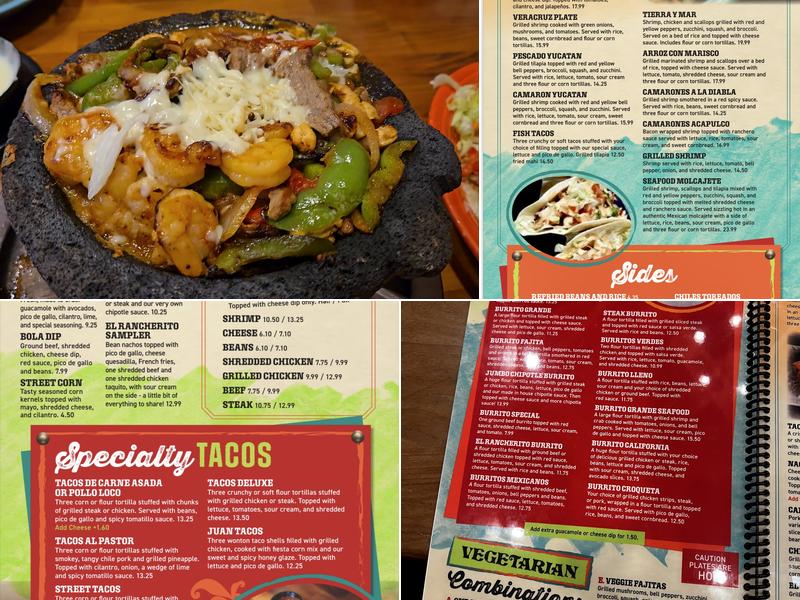 El Rancherito of Mt Vernon, IL Menu