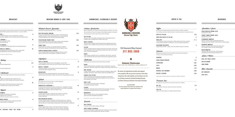 Hubbard & Cravens Menu