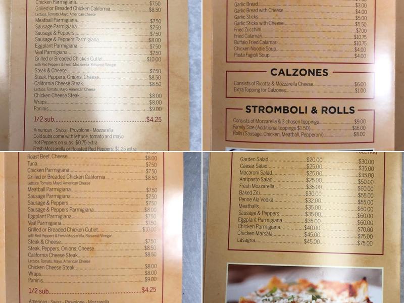 Vera Pizzeria Menu