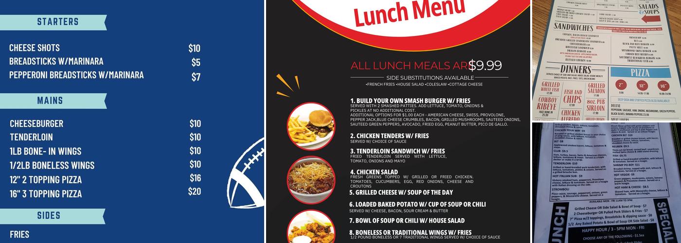 The New Pal Pub Menu