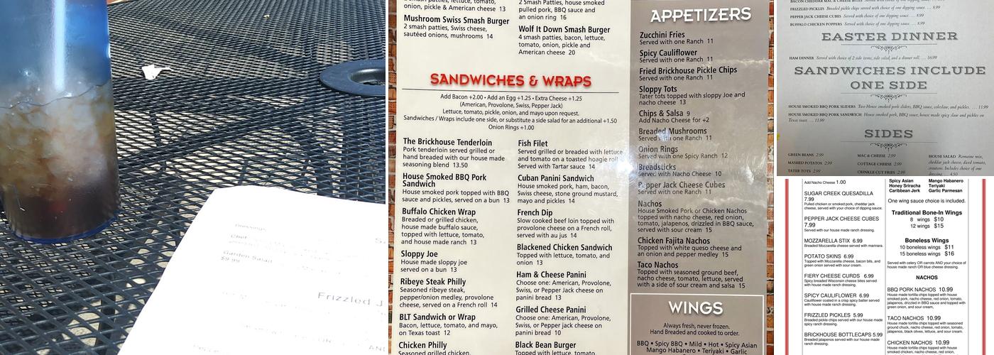 Sugar Creek Brickhouse Menu