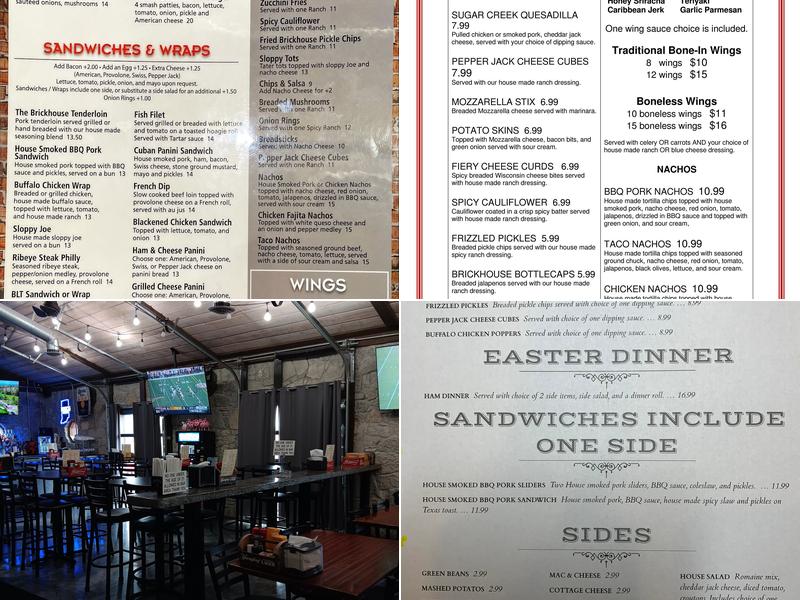 Sugar Creek Brickhouse Menu