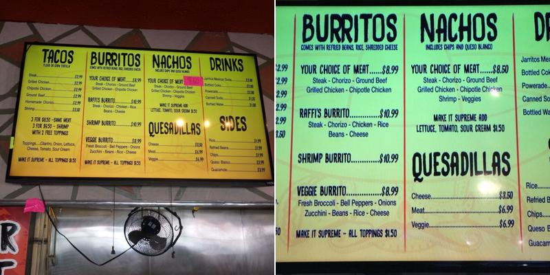 Raffi’s Menu