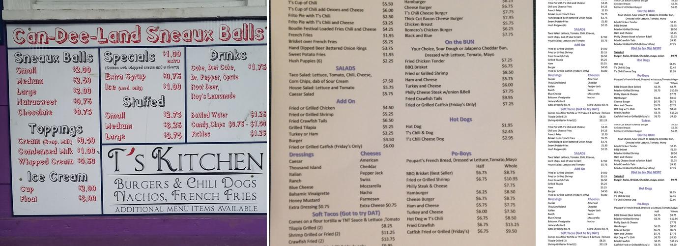 CanDeeLand Sneaux Ball Stand Menu