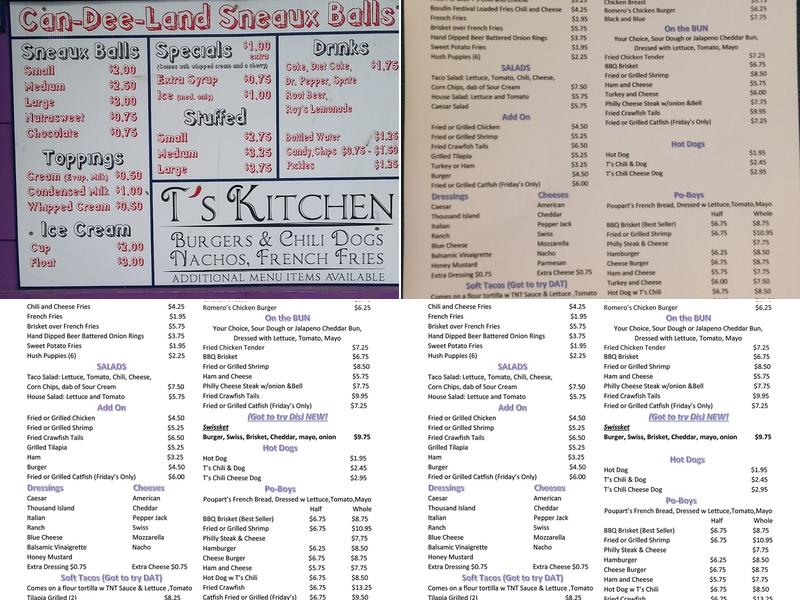 CanDeeLand Sneaux Ball Stand Menu
