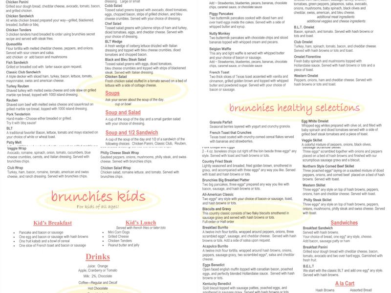 Brunchies Menu