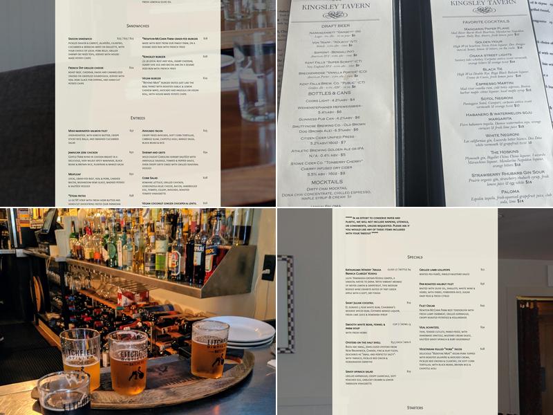 Kingsley Tavern Menu