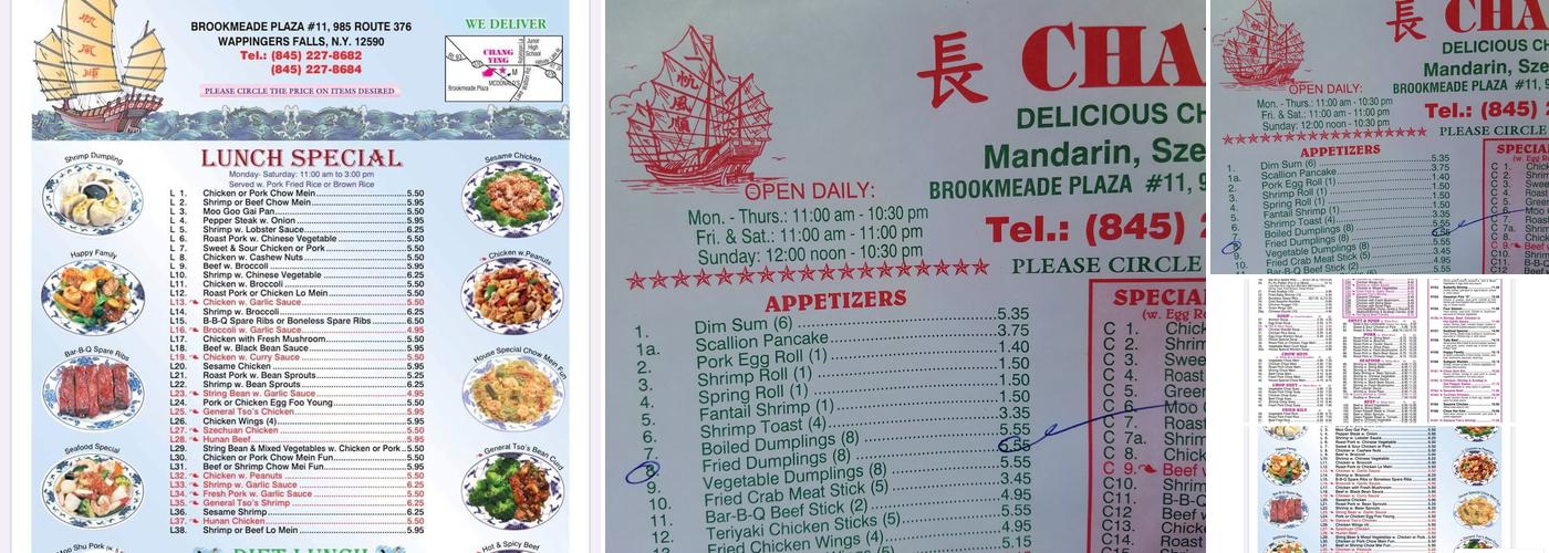 Chang Ying Menu