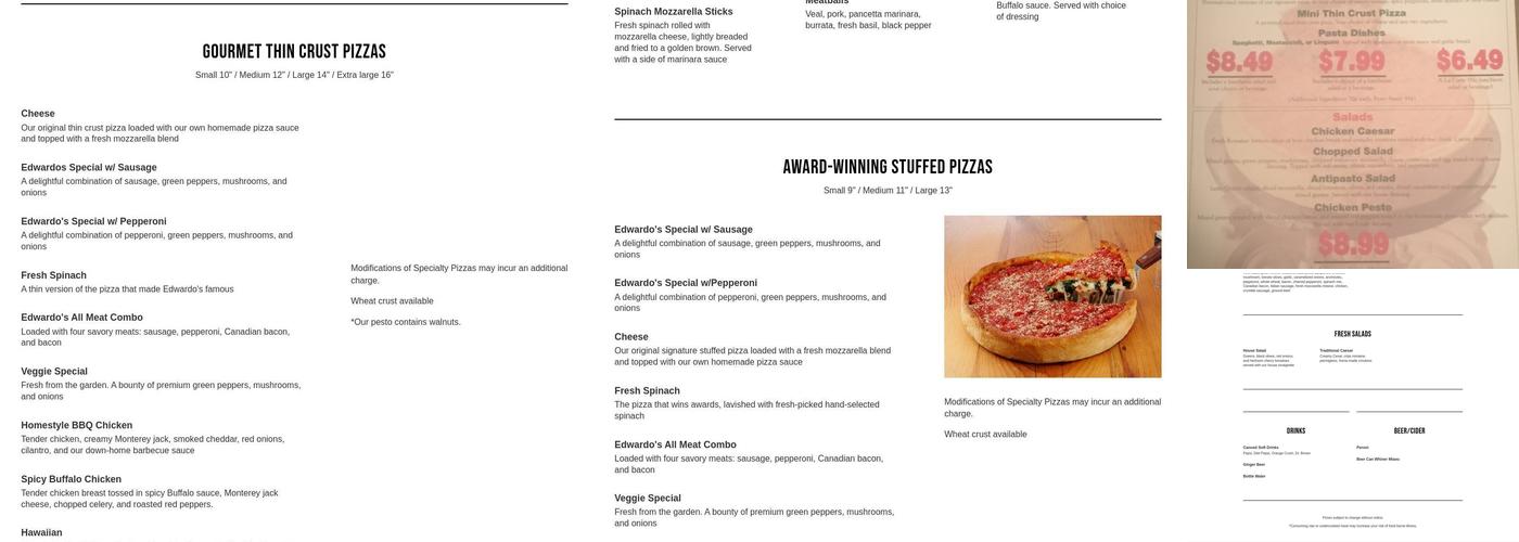 Edwardo's Natural Pizza Menu