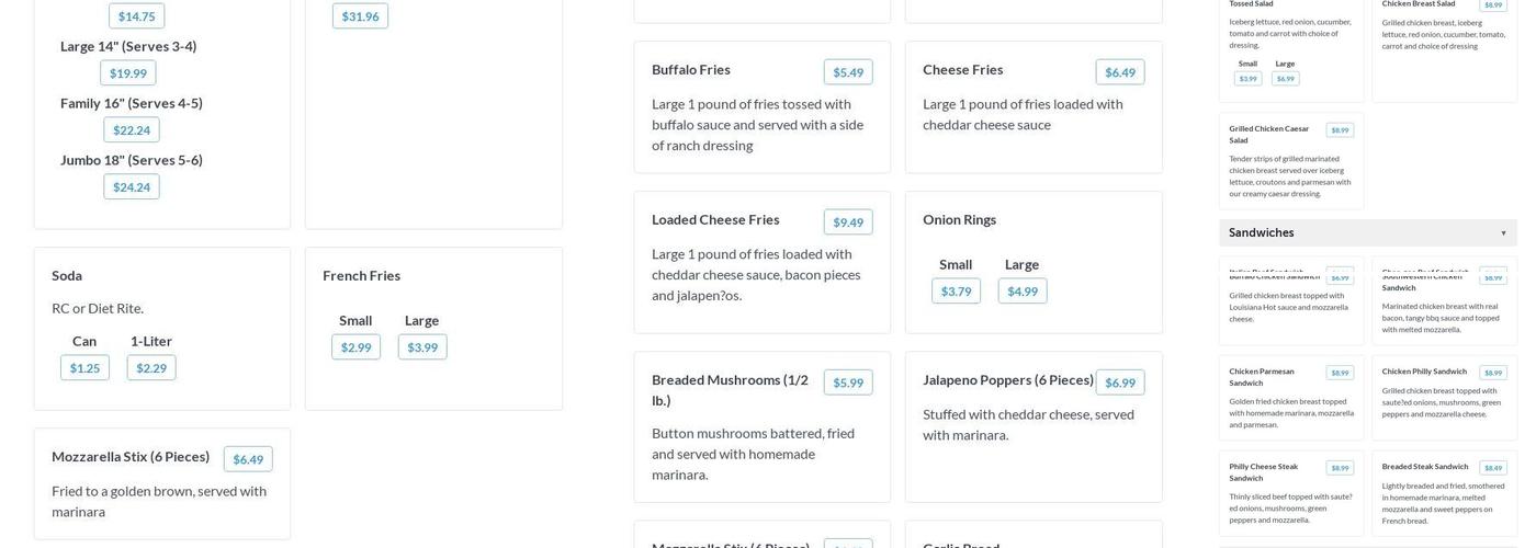 Waldo Cooney's Pizza Menu