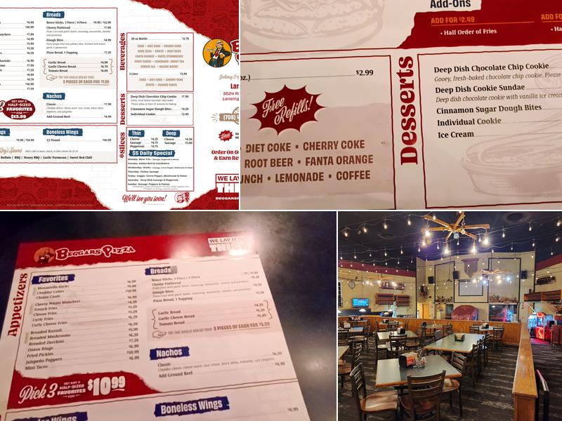 Beggars Pizza - Lansing Menu