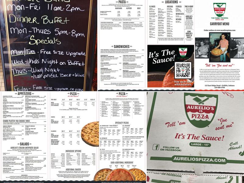 Aurelio's Pizza Griffith Menu