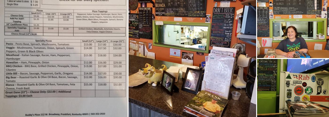 Buddy's Pizza Menu