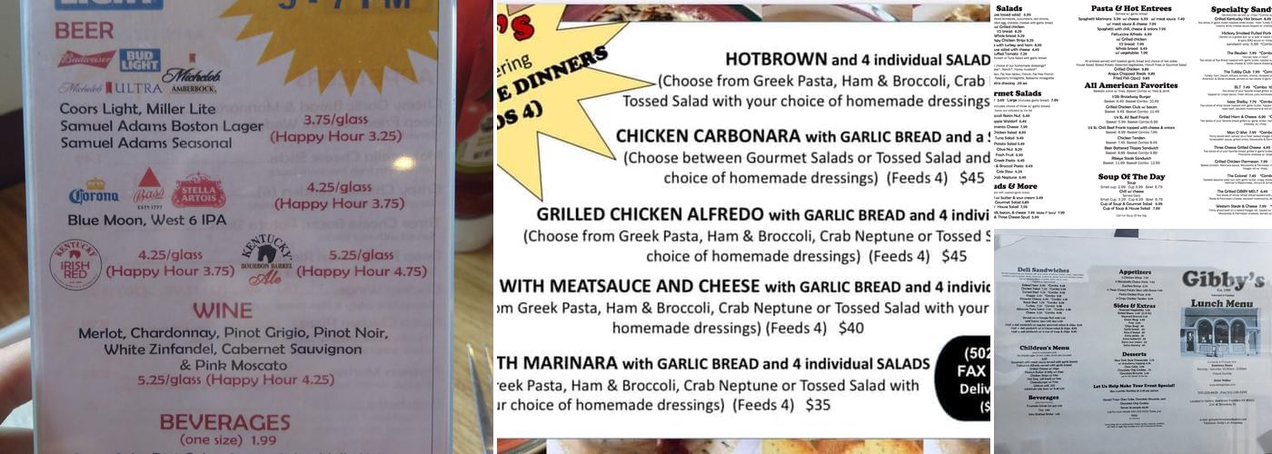 Gibby's Menu