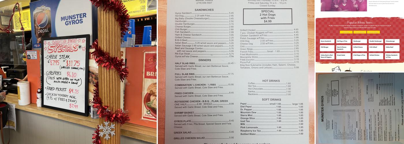 Munster Gyros Menu
