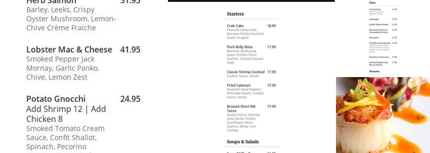 Jack Binion's Steak Menu