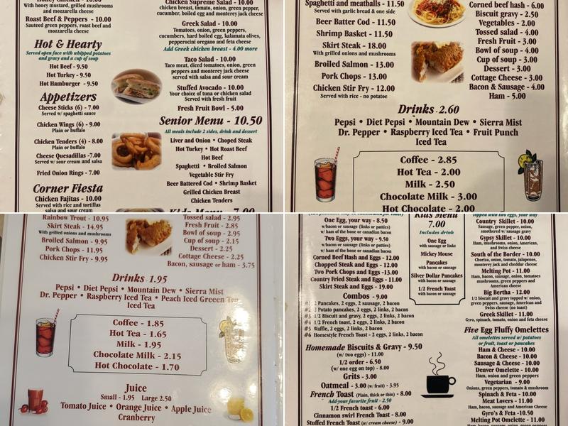 Corner Cafe Menu