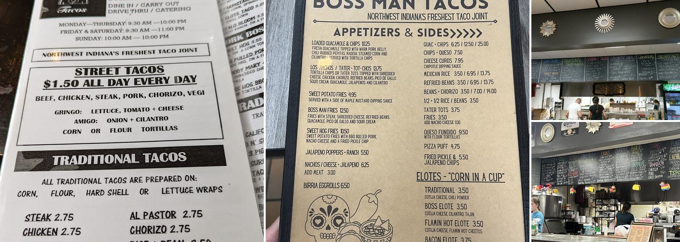 Boss Man Tacos Menu