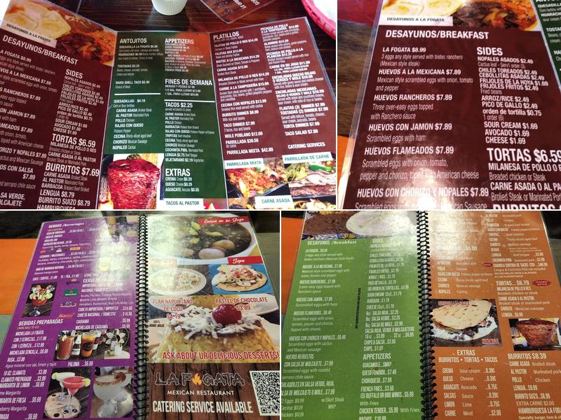 La Fogata Taquería Menu