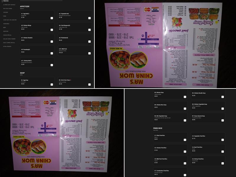 Ma's China Wok Menu