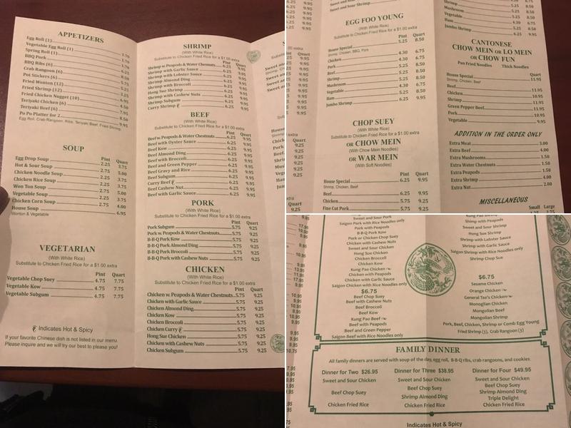 Kowloon Menu