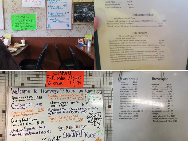 Harvey's Restaurant Menu