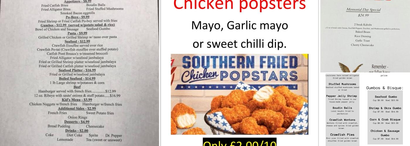 Daves Takeout Cafe Menu