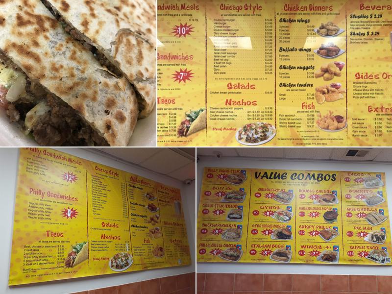 Philly's Original Steak Menu