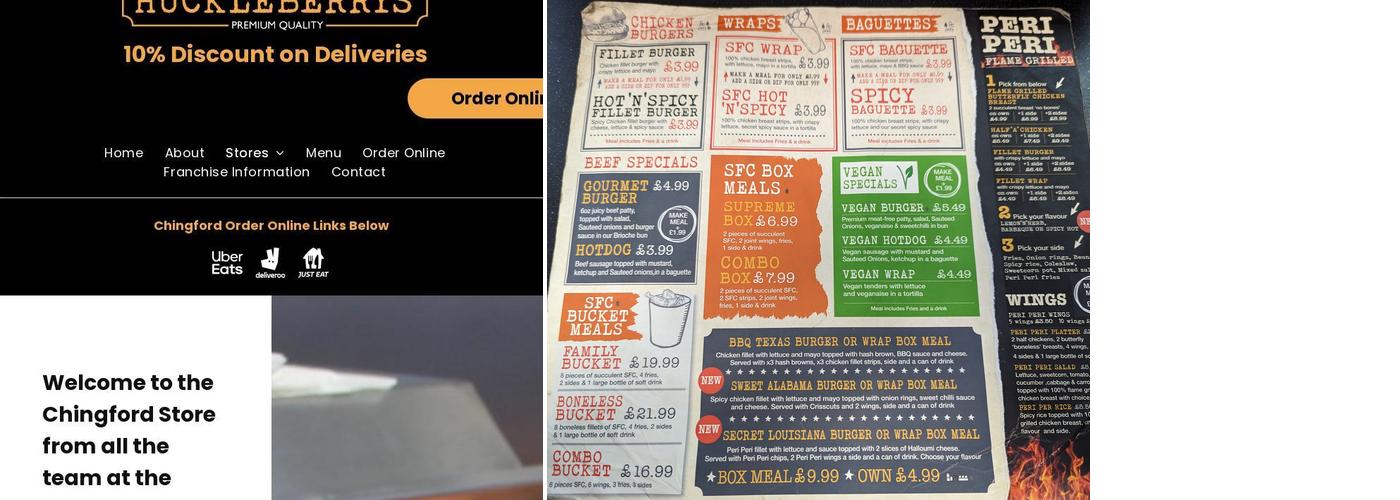 Huckleberrys (Huckleberry Chicken) Chingford Menu