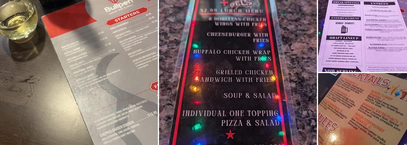 Bullpen The Bar & Gelsosomo's Pizzeria Schererville Menu