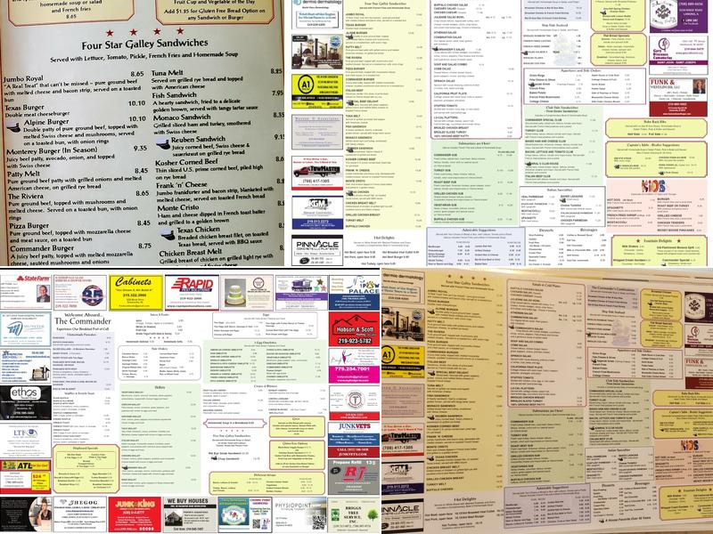 Commander Restaurant Menu