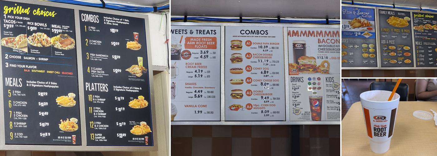 A&W Restaurant Menu