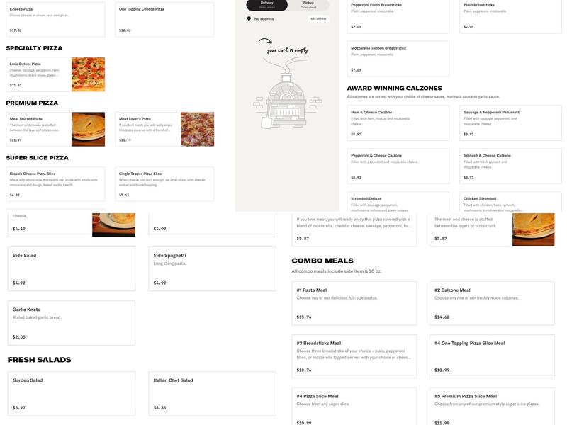 Luca Pizza di Roma Menu