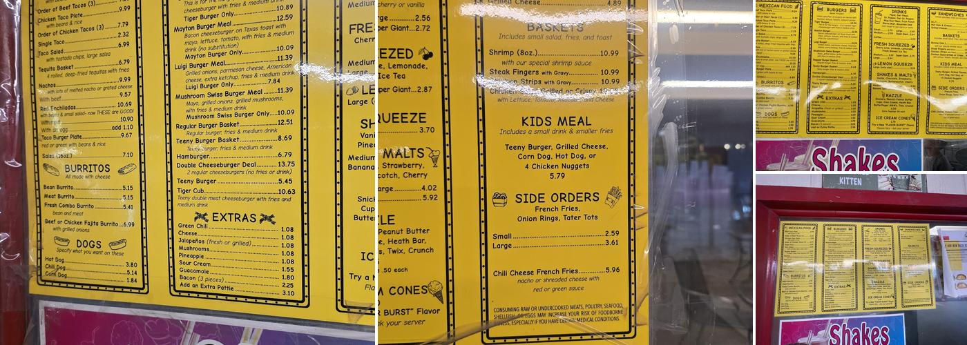 Hi-D-Ho Drive In Menu