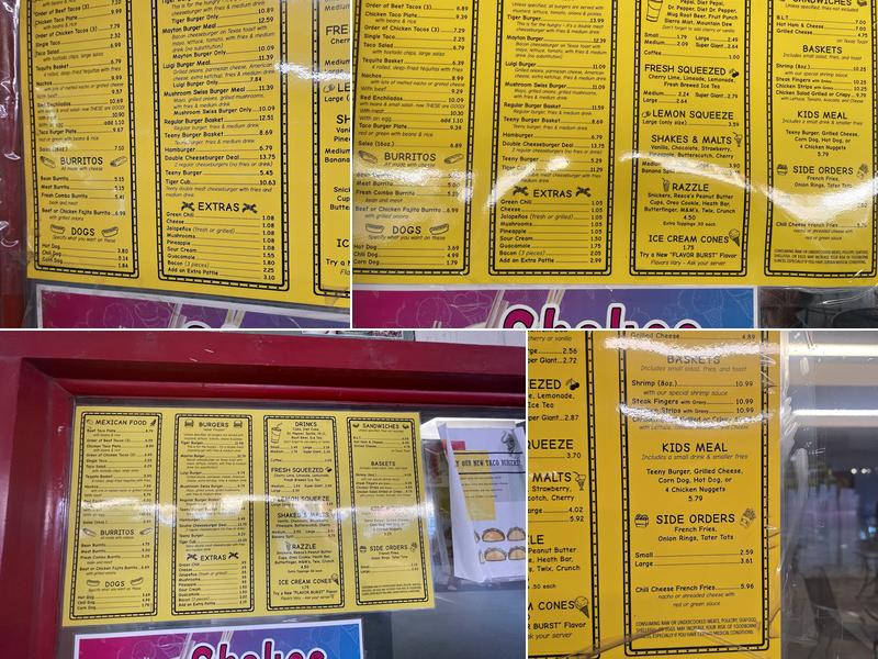 Hi-D-Ho Drive In Menu